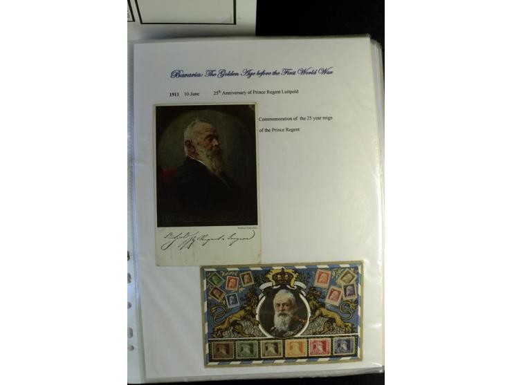 1840/1920, sehr interessante Sammlung ab Vorphila, außerdem etliche, auch bessere Ansichts- und Werbekarten, dekorative vorge