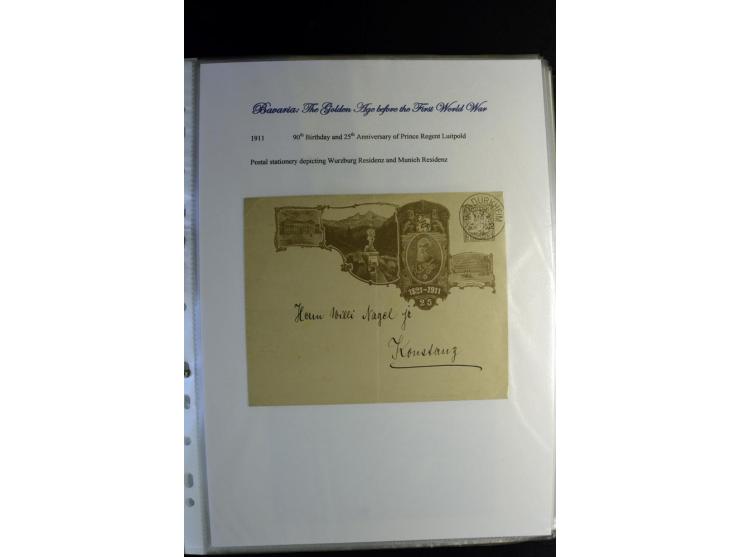 1840/1920, sehr interessante Sammlung ab Vorphila, außerdem etliche, auch bessere Ansichts- und Werbekarten, dekorative vorge