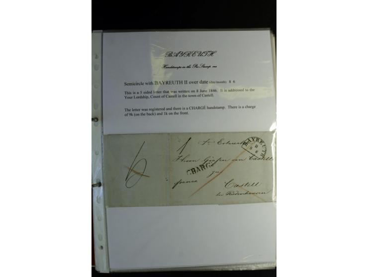 1840/1920, sehr interessante Sammlung ab Vorphila, außerdem etliche, auch bessere Ansichts- und Werbekarten, dekorative vorge