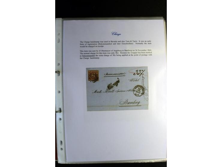 1840/1920, sehr interessante Sammlung ab Vorphila, außerdem etliche, auch bessere Ansichts- und Werbekarten, dekorative vorge