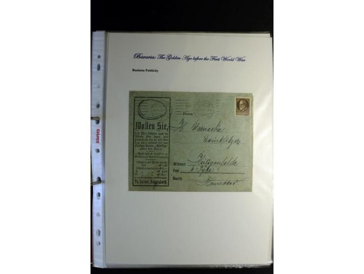 1840/1920, sehr interessante Sammlung ab Vorphila, außerdem etliche, auch bessere Ansichts- und Werbekarten, dekorative vorge