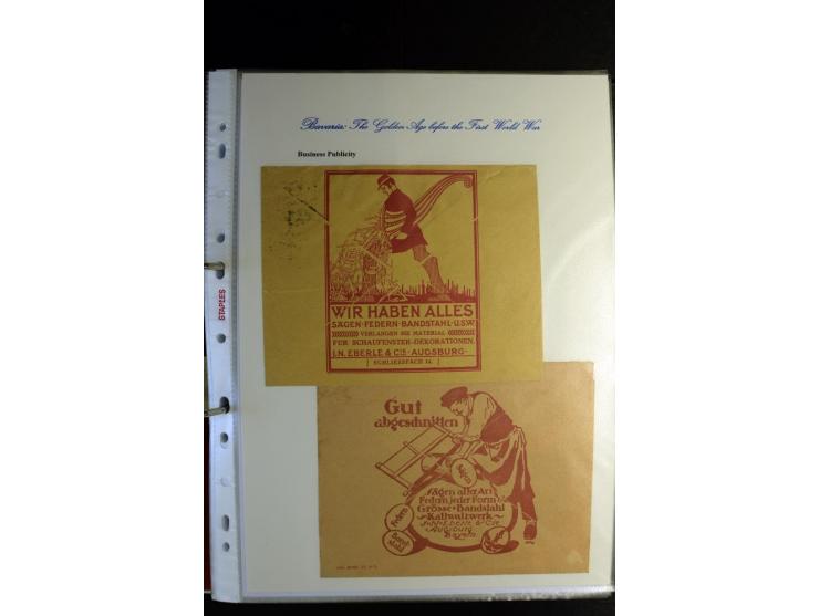 1840/1920, sehr interessante Sammlung ab Vorphila, außerdem etliche, auch bessere Ansichts- und Werbekarten, dekorative vorge