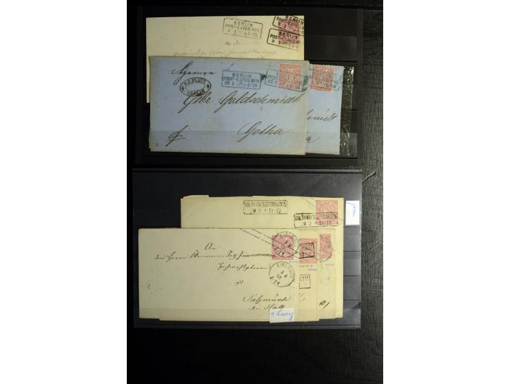1868/71, überwiegend gestempelte Partie mit etlichen Briefen, Karten und Ganzsachen, dabei nachverwendete Stempel, Reco, Bunt