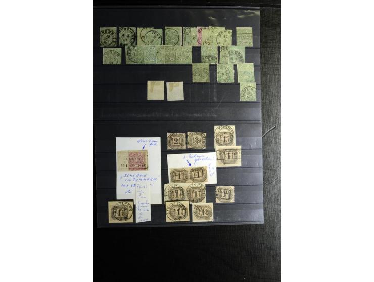 1868/71, überwiegend gestempelte Partie mit etlichen Briefen, Karten und Ganzsachen, dabei nachverwendete Stempel, Reco, Bunt