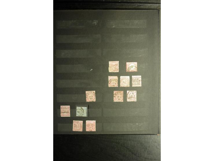 1868/71, überwiegend gestempelte Partie mit etlichen Briefen, Karten und Ganzsachen, dabei nachverwendete Stempel, Reco, Bunt