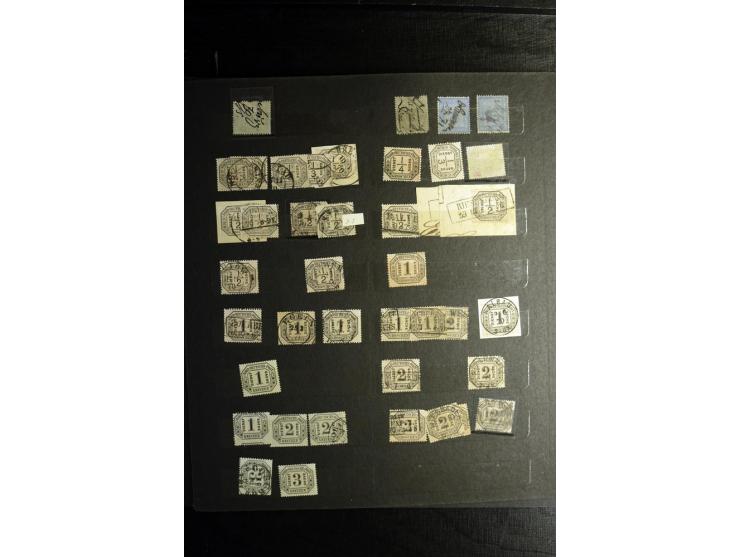 1868/71, überwiegend gestempelte Partie mit etlichen Briefen, Karten und Ganzsachen, dabei nachverwendete Stempel, Reco, Bunt