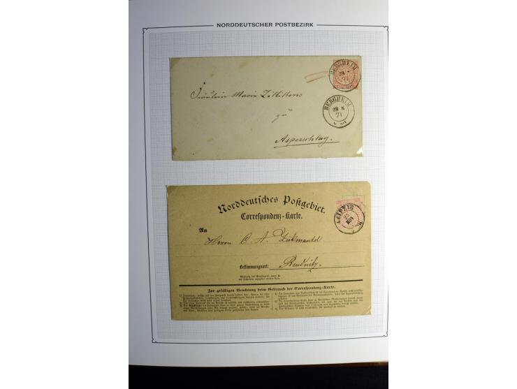 1869/71, große Briefsammlung der gezähnten Ausgabe ohne Mi.-Nr. 23 mit 87 Karten, Briefen und Ganzsachen, dabei viele bessere