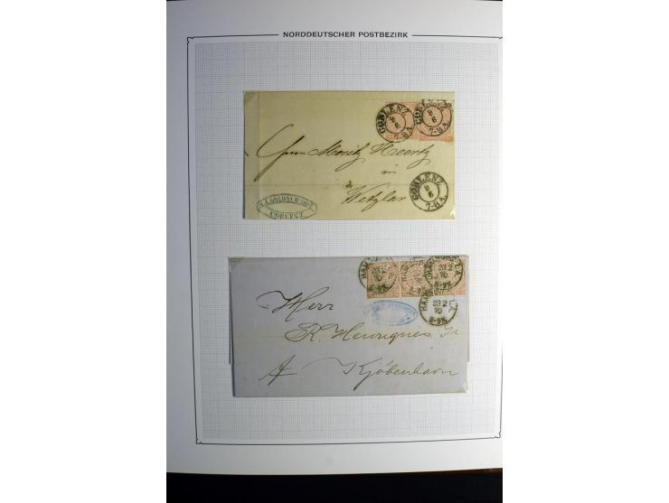 1869/71, große Briefsammlung der gezähnten Ausgabe ohne Mi.-Nr. 23 mit 87 Karten, Briefen und Ganzsachen, dabei viele bessere