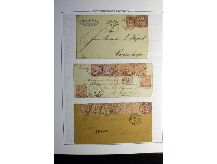 1869/71, große Briefsammlung der gezähnten Ausgabe ohne Mi.-Nr. 23 mit 87 Karten, Briefen und Ganzsachen, dabei viele bessere
