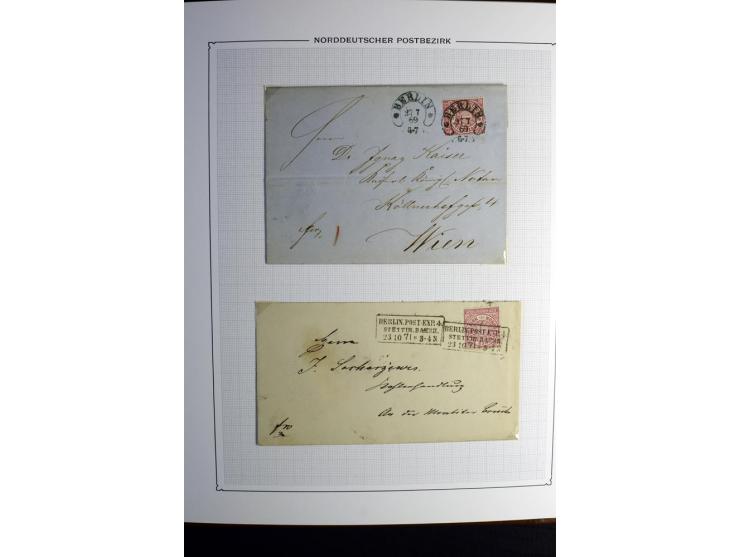 1869/71, große Briefsammlung der gezähnten Ausgabe ohne Mi.-Nr. 23 mit 87 Karten, Briefen und Ganzsachen, dabei viele bessere
