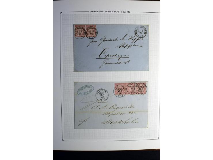 1869/71, große Briefsammlung der gezähnten Ausgabe ohne Mi.-Nr. 23 mit 87 Karten, Briefen und Ganzsachen, dabei viele bessere