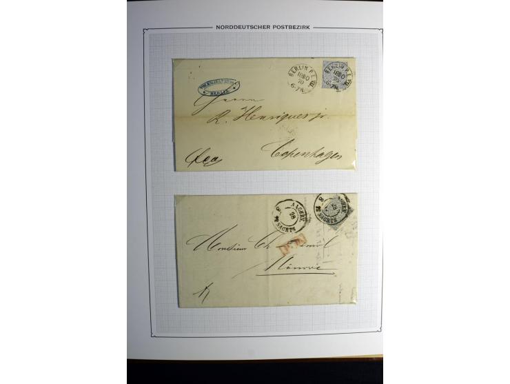 1869/71, große Briefsammlung der gezähnten Ausgabe ohne Mi.-Nr. 23 mit 87 Karten, Briefen und Ganzsachen, dabei viele bessere