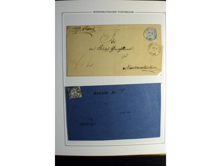1869/71, große Briefsammlung der gezähnten Ausgabe ohne Mi.-Nr. 23 mit 87 Karten, Briefen und Ganzsachen, dabei viele bessere