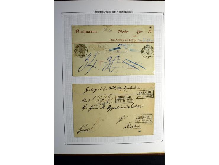 1869/71, große Briefsammlung der gezähnten Ausgabe ohne Mi.-Nr. 23 mit 87 Karten, Briefen und Ganzsachen, dabei viele bessere