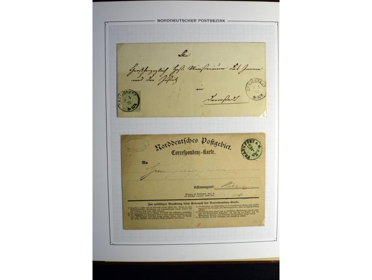 1869/71, große Briefsammlung der gezähnten Ausgabe ohne Mi.-Nr. 23 mit 87 Karten, Briefen und Ganzsachen, dabei viele bessere