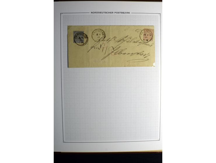 1869/71, große Briefsammlung der gezähnten Ausgabe ohne Mi.-Nr. 23 mit 87 Karten, Briefen und Ganzsachen, dabei viele bessere