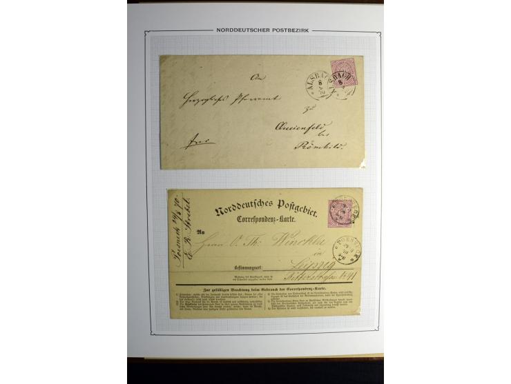 1869/71, große Briefsammlung der gezähnten Ausgabe ohne Mi.-Nr. 23 mit 87 Karten, Briefen und Ganzsachen, dabei viele bessere