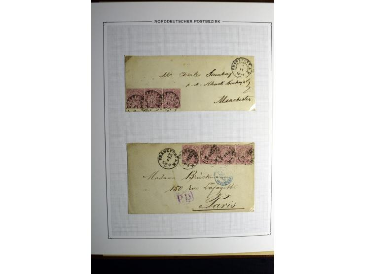 1869/71, große Briefsammlung der gezähnten Ausgabe ohne Mi.-Nr. 23 mit 87 Karten, Briefen und Ganzsachen, dabei viele bessere