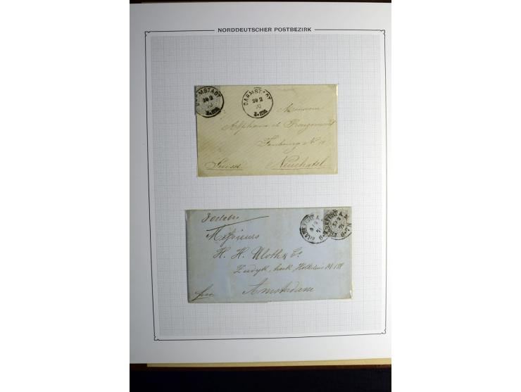 1869/71, große Briefsammlung der gezähnten Ausgabe ohne Mi.-Nr. 23 mit 87 Karten, Briefen und Ganzsachen, dabei viele bessere