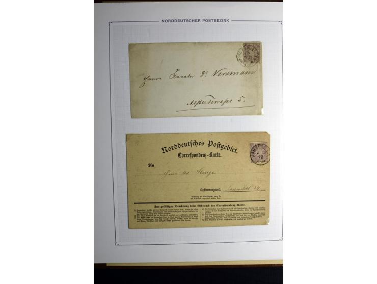 1869/71, große Briefsammlung der gezähnten Ausgabe ohne Mi.-Nr. 23 mit 87 Karten, Briefen und Ganzsachen, dabei viele bessere