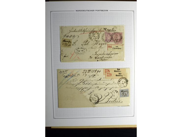 1869/71, große Briefsammlung der gezähnten Ausgabe ohne Mi.-Nr. 23 mit 87 Karten, Briefen und Ganzsachen, dabei viele bessere