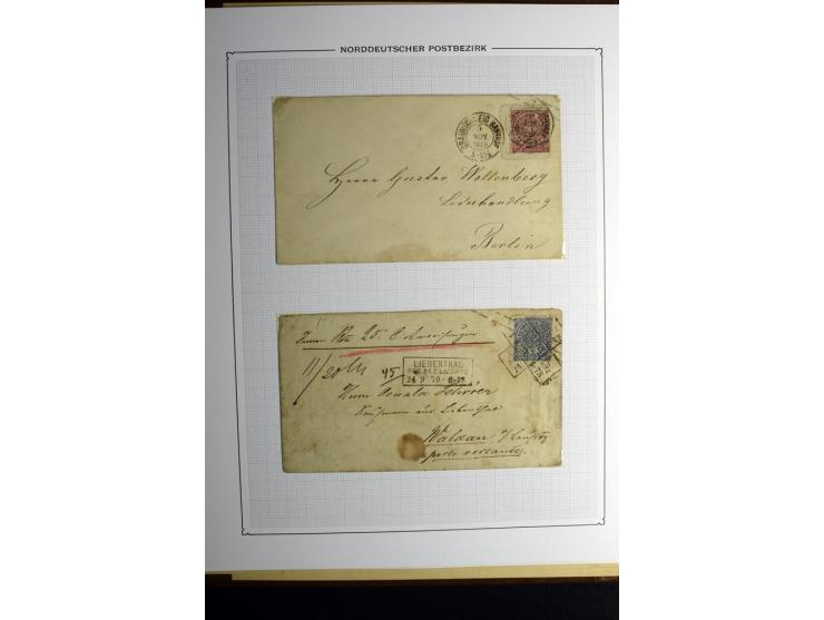 1869/71, große Briefsammlung der gezähnten Ausgabe ohne Mi.-Nr. 23 mit 87 Karten, Briefen und Ganzsachen, dabei viele bessere