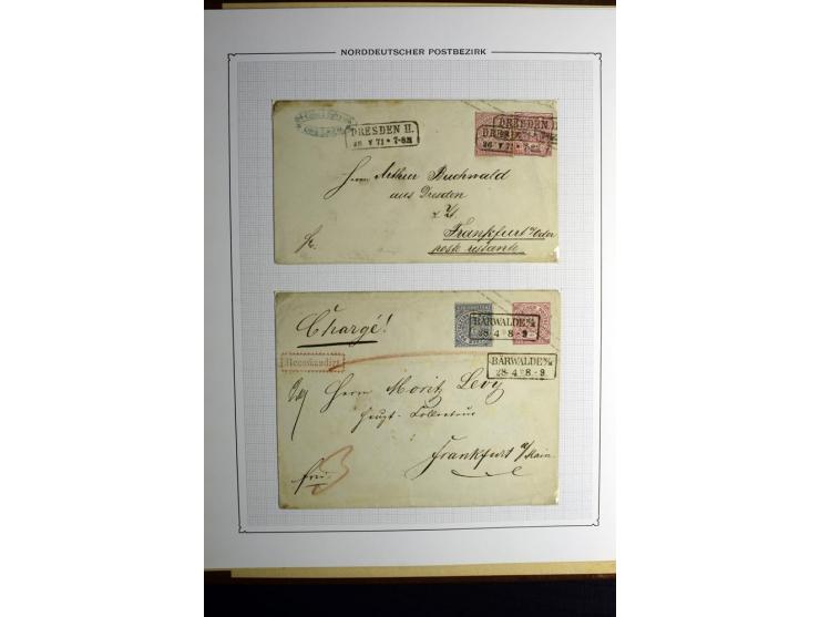 1869/71, große Briefsammlung der gezähnten Ausgabe ohne Mi.-Nr. 23 mit 87 Karten, Briefen und Ganzsachen, dabei viele bessere