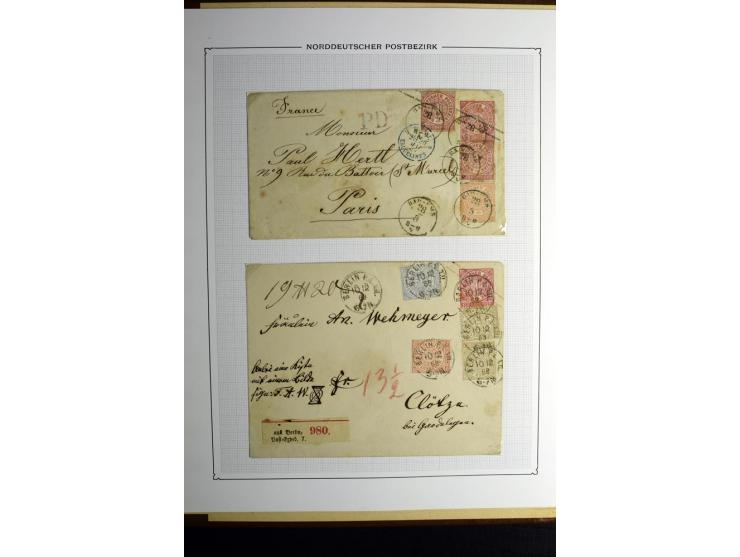 1869/71, große Briefsammlung der gezähnten Ausgabe ohne Mi.-Nr. 23 mit 87 Karten, Briefen und Ganzsachen, dabei viele bessere