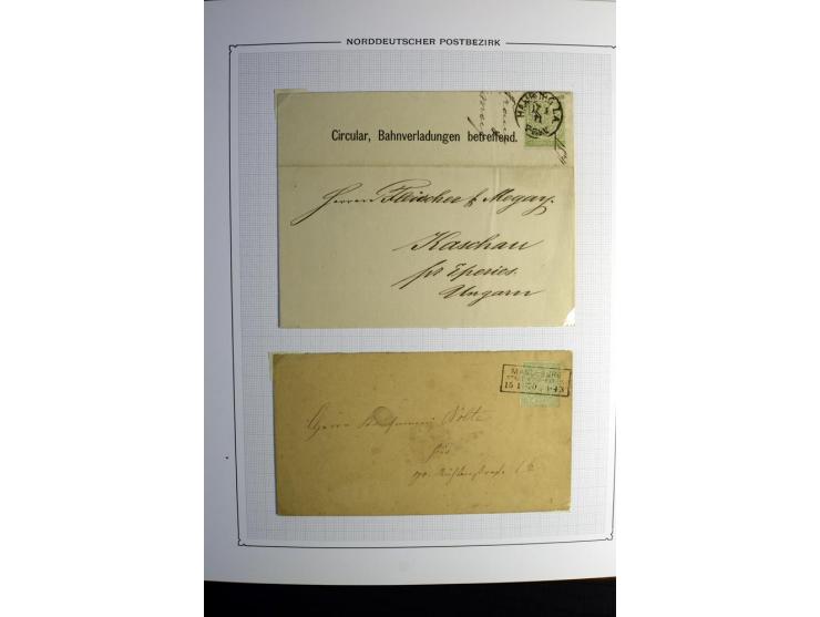 1869/71, große Briefsammlung der gezähnten Ausgabe ohne Mi.-Nr. 23 mit 87 Karten, Briefen und Ganzsachen, dabei viele bessere