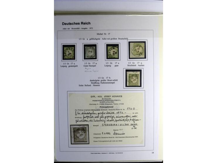 1872/1874, meist ungebrauchte und gestempelte ab Mi.-Nr. 1 (u.a. ungebraucht, doppelt sign. Pfenninger) mit einigen besseren 