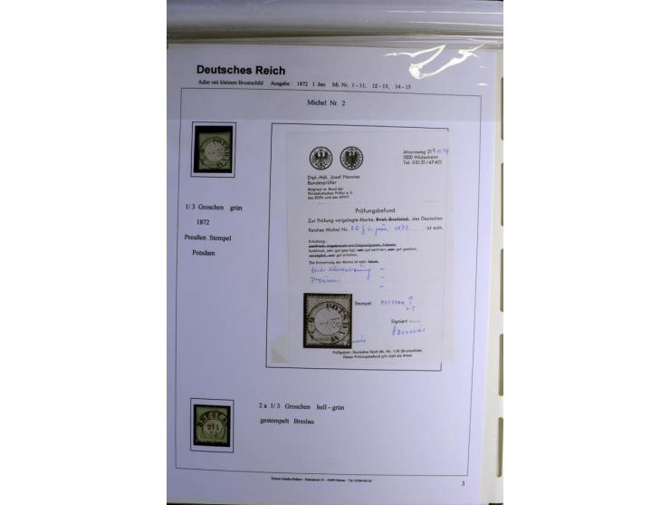 1872/1874, meist ungebrauchte und gestempelte ab Mi.-Nr. 1 (u.a. ungebraucht, doppelt sign. Pfenninger) mit einigen besseren 