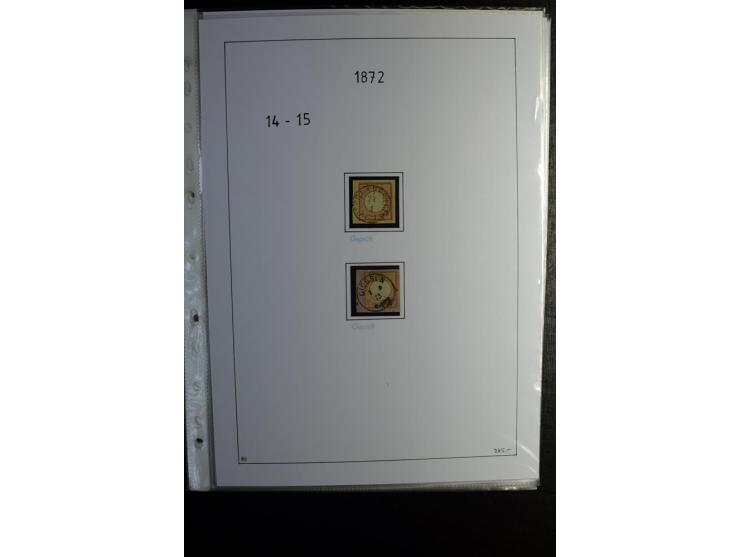 1872/74, Brustschilde, gestempelte kpl. Sammlung mit u.a. Mi.-Nr. 2b, 5I, 6I, 12 gestempelt, 12 gestempelt und Federzug, 13 g
