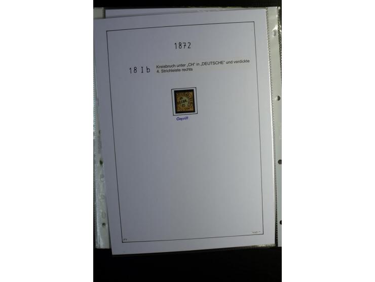1872/74, Brustschilde, gestempelte kpl. Sammlung mit u.a. Mi.-Nr. 2b, 5I, 6I, 12 gestempelt, 12 gestempelt und Federzug, 13 g