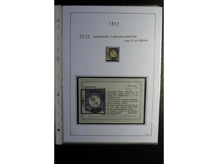 1872/74, Brustschilde, gestempelte kpl. Sammlung mit u.a. Mi.-Nr. 2b, 5I, 6I, 12 gestempelt, 12 gestempelt und Federzug, 13 g