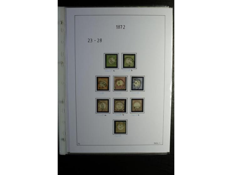 1872/74, Brustschilde, gestempelte kpl. Sammlung mit u.a. Mi.-Nr. 2b, 5I, 6I, 12 gestempelt, 12 gestempelt und Federzug, 13 g