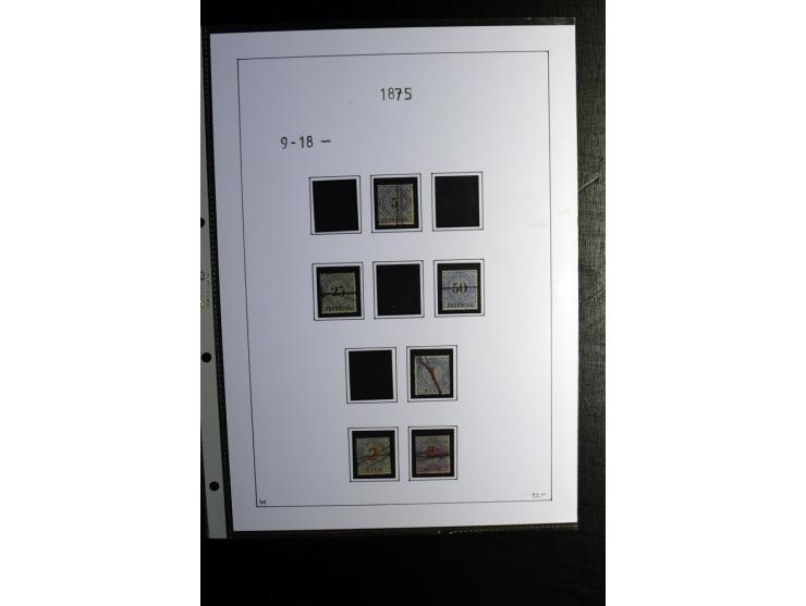 1872/74, Brustschilde, gestempelte kpl. Sammlung mit u.a. Mi.-Nr. 2b, 5I, 6I, 12 gestempelt, 12 gestempelt und Federzug, 13 g