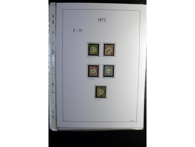 1872/74, Brustschilde, gestempelte kpl. Sammlung mit u.a. Mi.-Nr. 2b, 5I, 6I, 12 gestempelt, 12 gestempelt und Federzug, 13 g