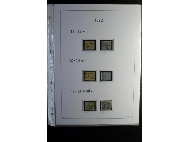 1872/74, Brustschilde, gestempelte kpl. Sammlung mit u.a. Mi.-Nr. 2b, 5I, 6I, 12 gestempelt, 12 gestempelt und Federzug, 13 g