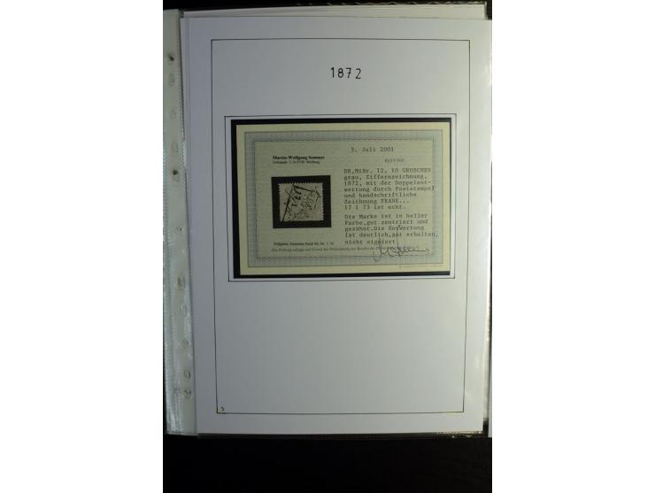 1872/74, Brustschilde, gestempelte kpl. Sammlung mit u.a. Mi.-Nr. 2b, 5I, 6I, 12 gestempelt, 12 gestempelt und Federzug, 13 g