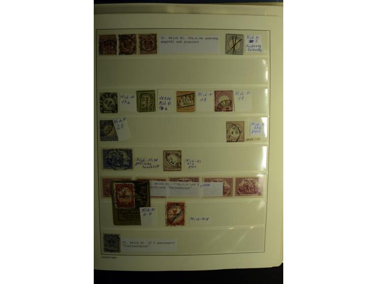 1872/1945, gestempelte Sammlung mit u.a. Mi.-Nr. 24 (repariert, Fotobefund Krug BPP), 28 (repariert, Fotobefund Krug BPP), 66