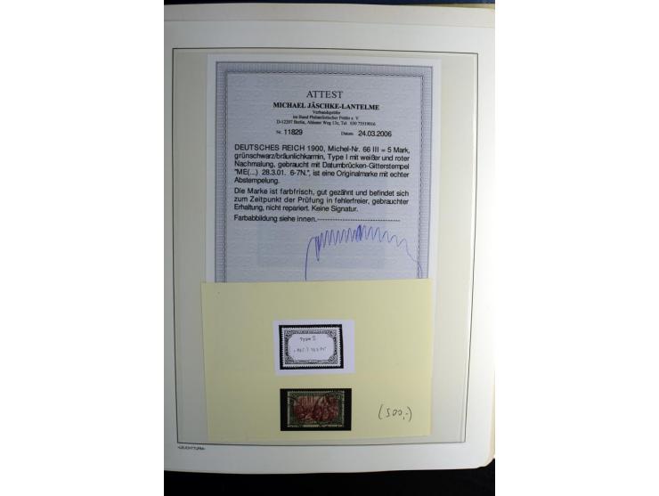 1872/1945, gestempelte Sammlung mit u.a. Mi.-Nr. 24 (repariert, Fotobefund Krug BPP), 28 (repariert, Fotobefund Krug BPP), 66