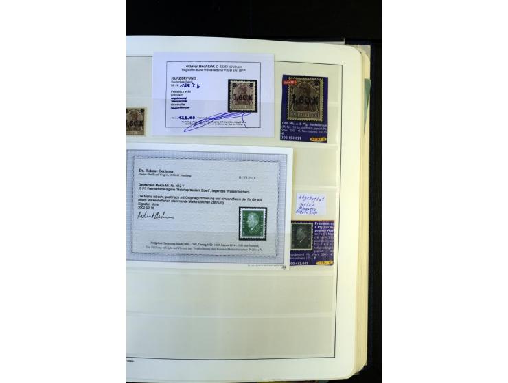 1872/1945, postfrische und ungebrauchte, reichhaltige Sammlung mit guten Farben, Abarten etc., ab Weimar kpl., dabei vieles m