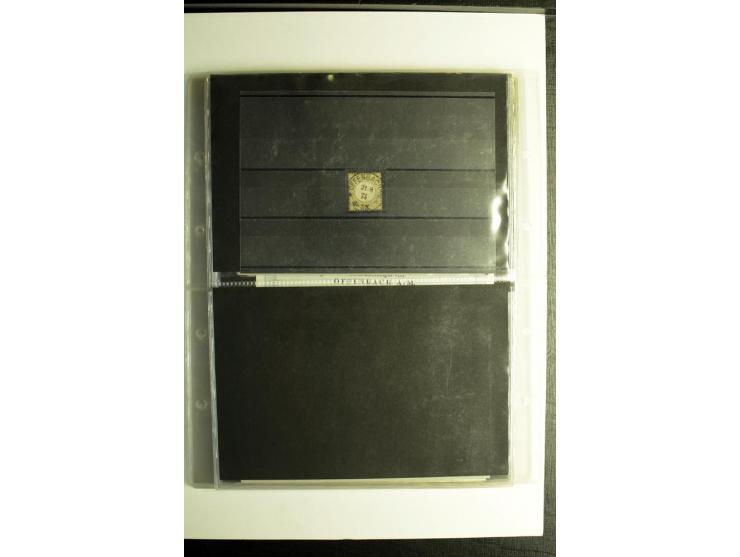 1872/74, Brustschilde-Sammlung, gestempelt, ohne Mi.-Nr. 21c und 26 kpl., dabei 24 mit Befund, 28 und 30 mit Attest, dabei ei
