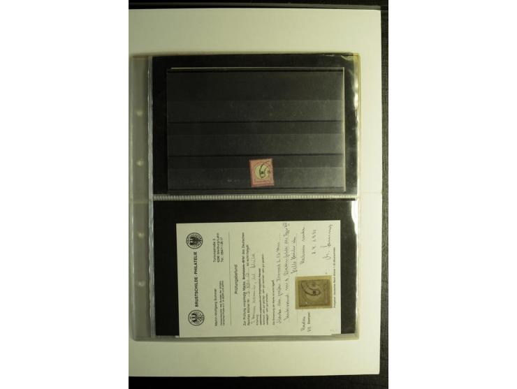 1872/74, Brustschilde-Sammlung, gestempelt, ohne Mi.-Nr. 21c und 26 kpl., dabei 24 mit Befund, 28 und 30 mit Attest, dabei ei