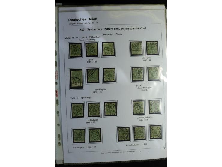 1875/1899, interessante, meist gestempelte Spezialsammlung mit vielen Farben, Zähnungs-Besonderheiten, Paare und Einheiten, i