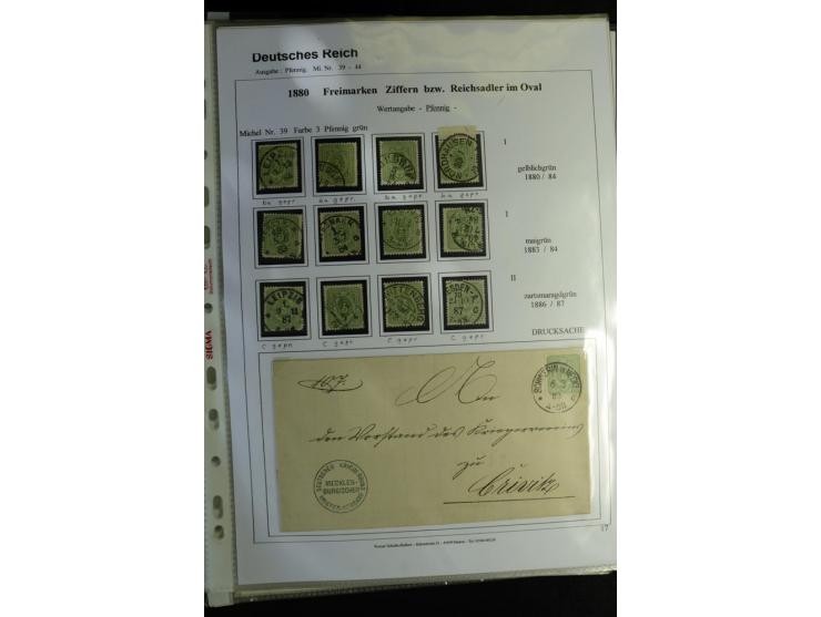1875/1899, interessante, meist gestempelte Spezialsammlung mit vielen Farben, Zähnungs-Besonderheiten, Paare und Einheiten, i