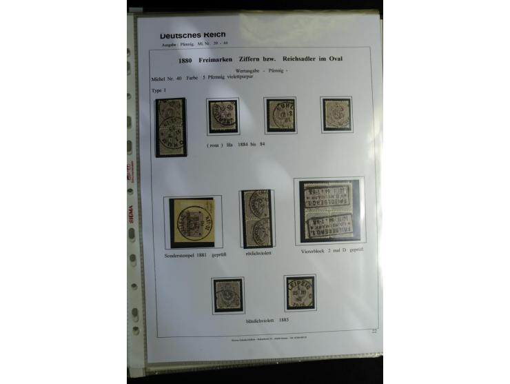 1875/1899, interessante, meist gestempelte Spezialsammlung mit vielen Farben, Zähnungs-Besonderheiten, Paare und Einheiten, i