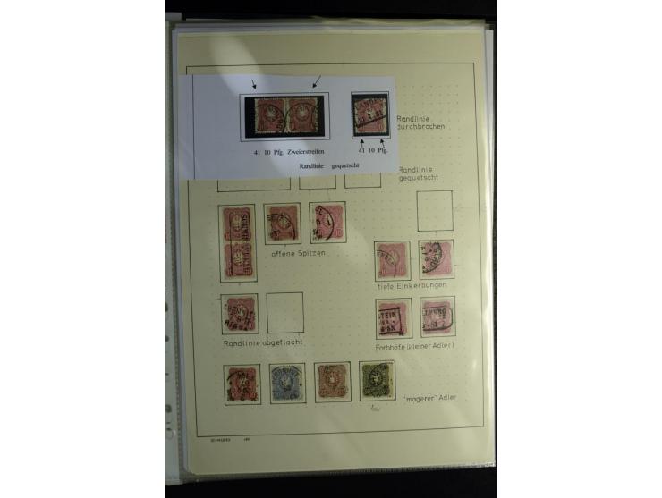 1875/1899, interessante, meist gestempelte Spezialsammlung mit vielen Farben, Zähnungs-Besonderheiten, Paare und Einheiten, i