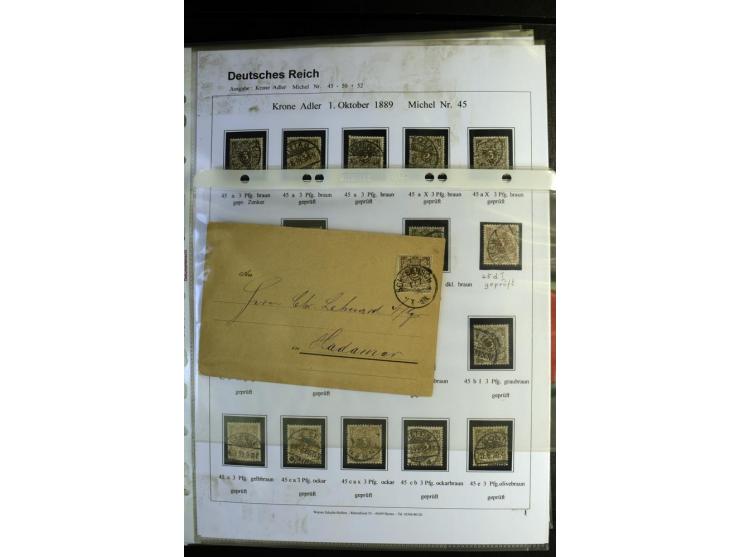 1875/1899, interessante, meist gestempelte Spezialsammlung mit vielen Farben, Zähnungs-Besonderheiten, Paare und Einheiten, i