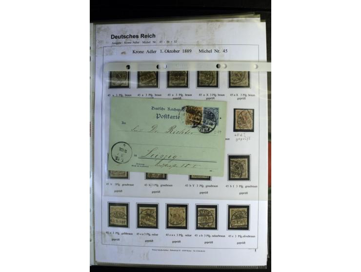 1875/1899, interessante, meist gestempelte Spezialsammlung mit vielen Farben, Zähnungs-Besonderheiten, Paare und Einheiten, i